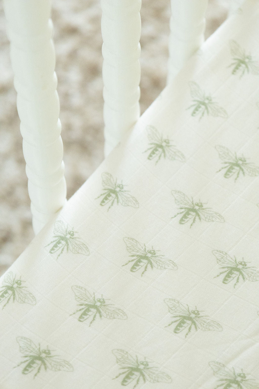 Organic Bamboo Blend Crib Sheet In Buzzy Bees