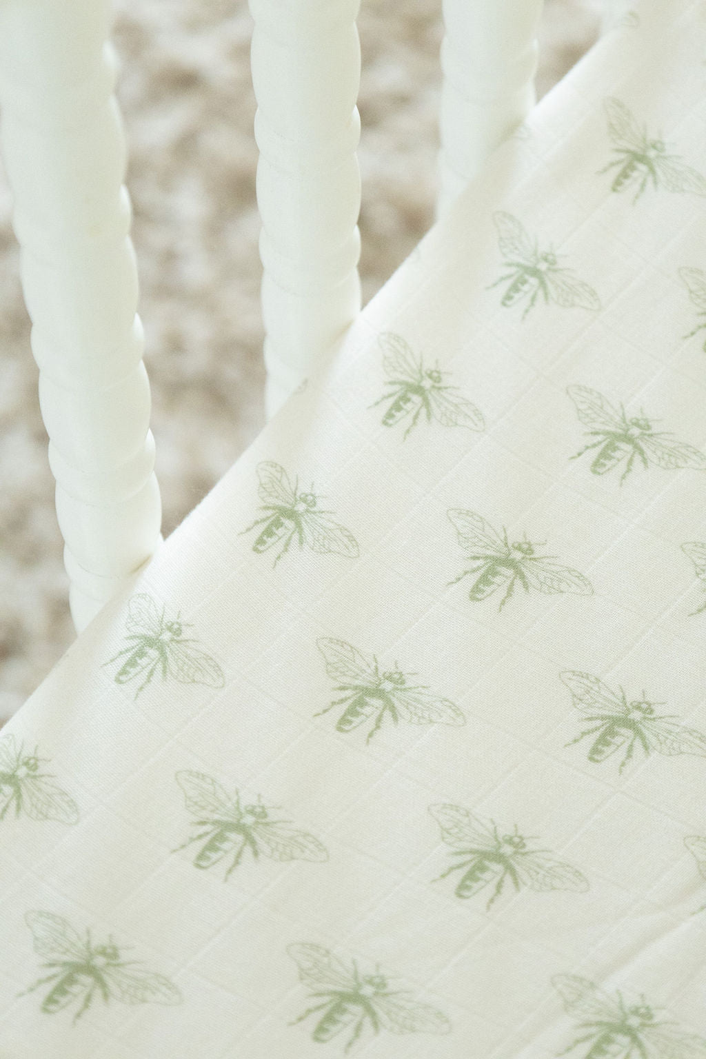 Organic Bamboo Blend Crib Sheet In Buzzy Bees