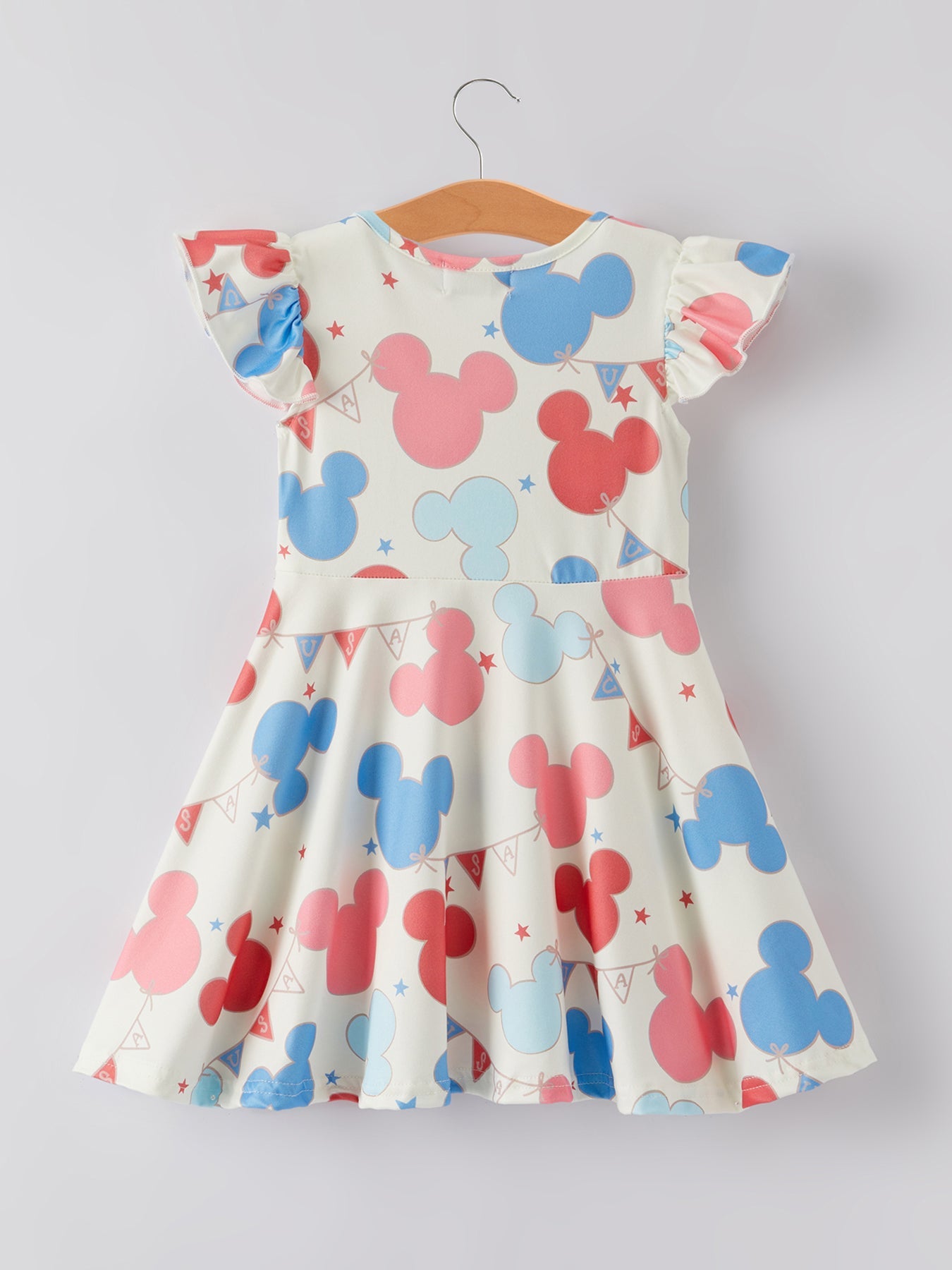 4th Of July Cartoon Flag Print Girls Dress