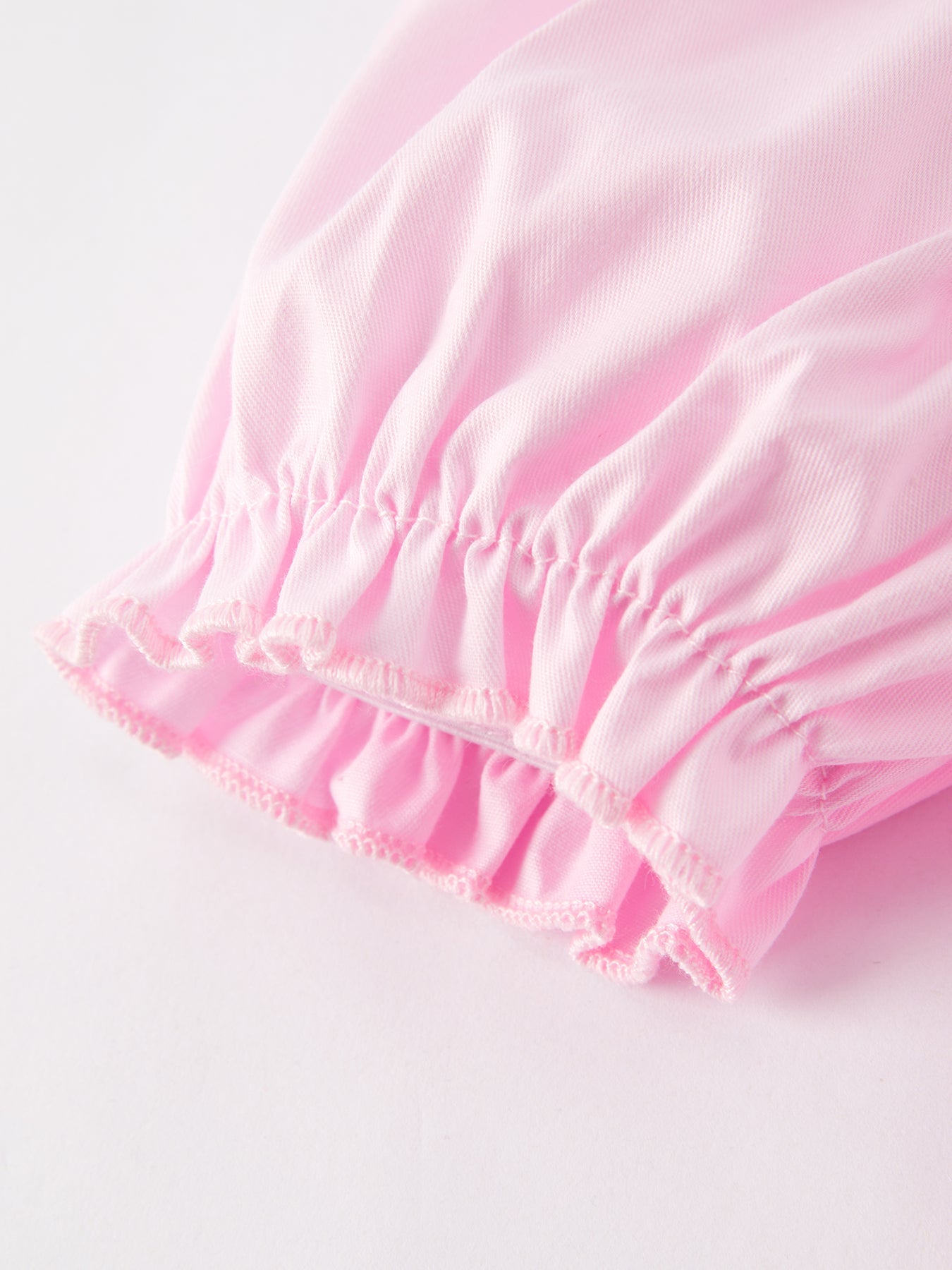 White Bow Smock Embroidered Pink Dress