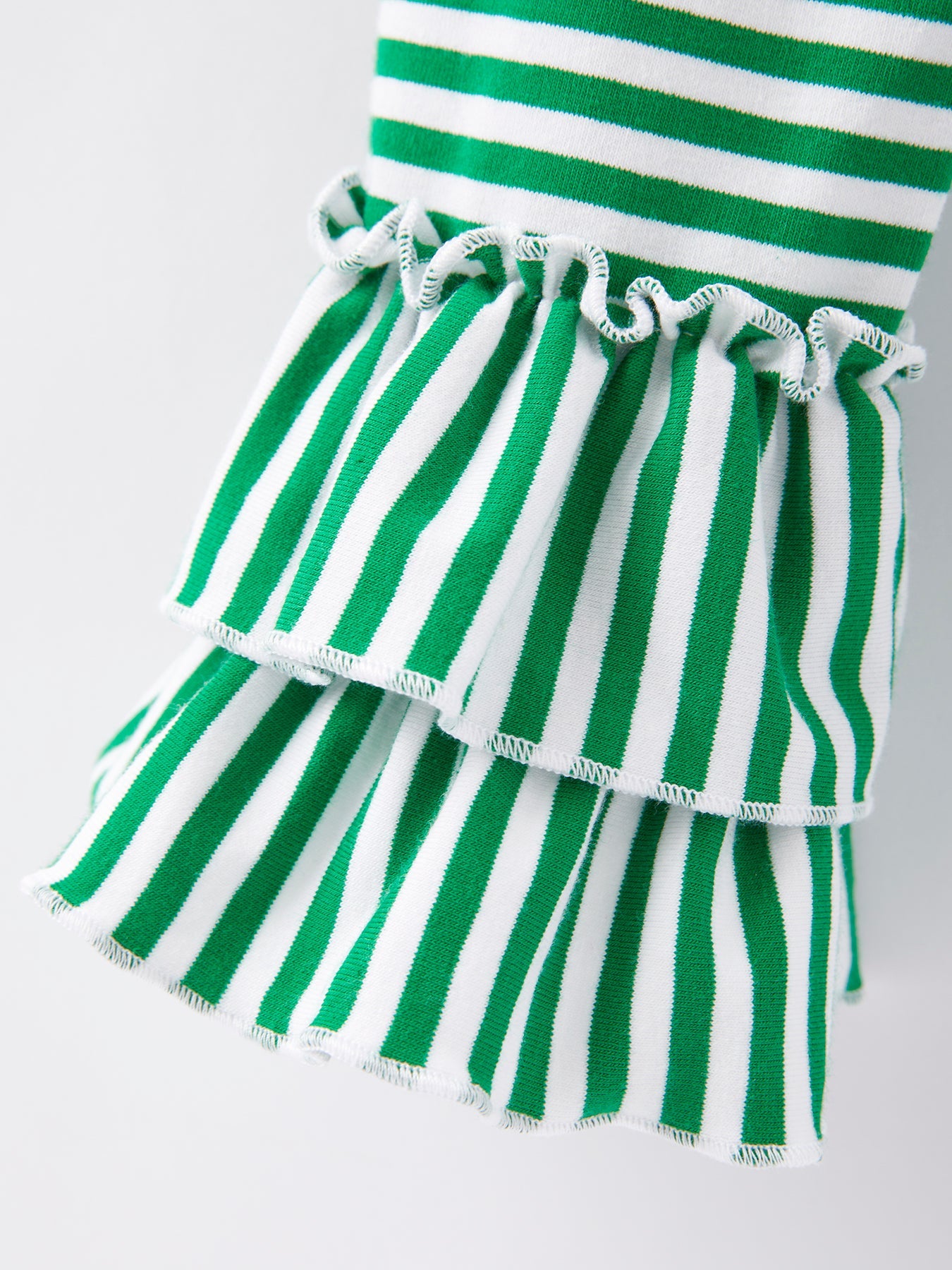 Christmas Tree Print Striped Girls Outfit Set