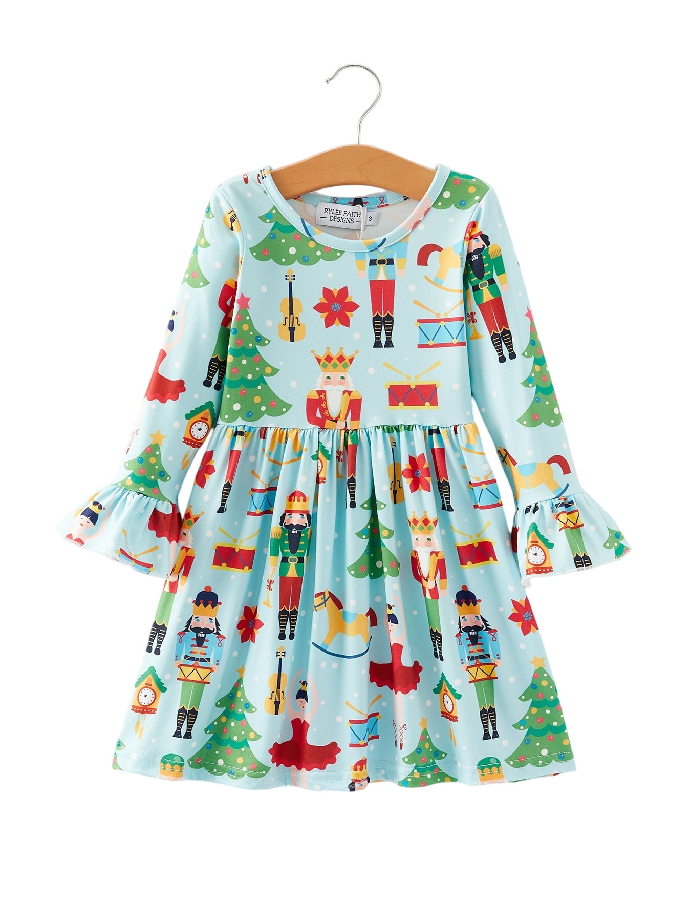 Christmas Character Print Girls Dress