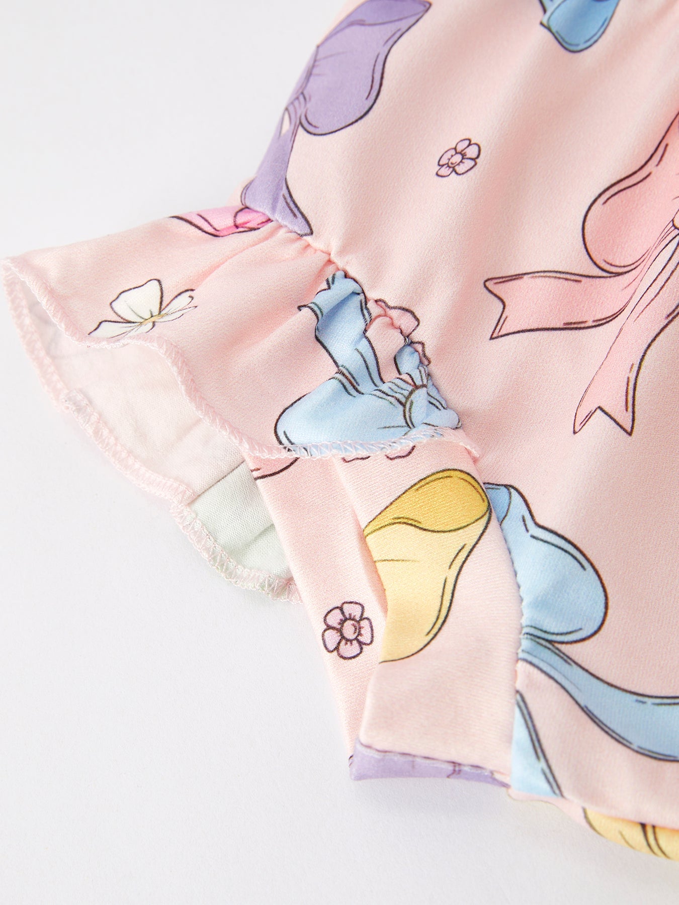 Summer Purple Bow Pleated Suspender Vest And Floral Bloomers Set