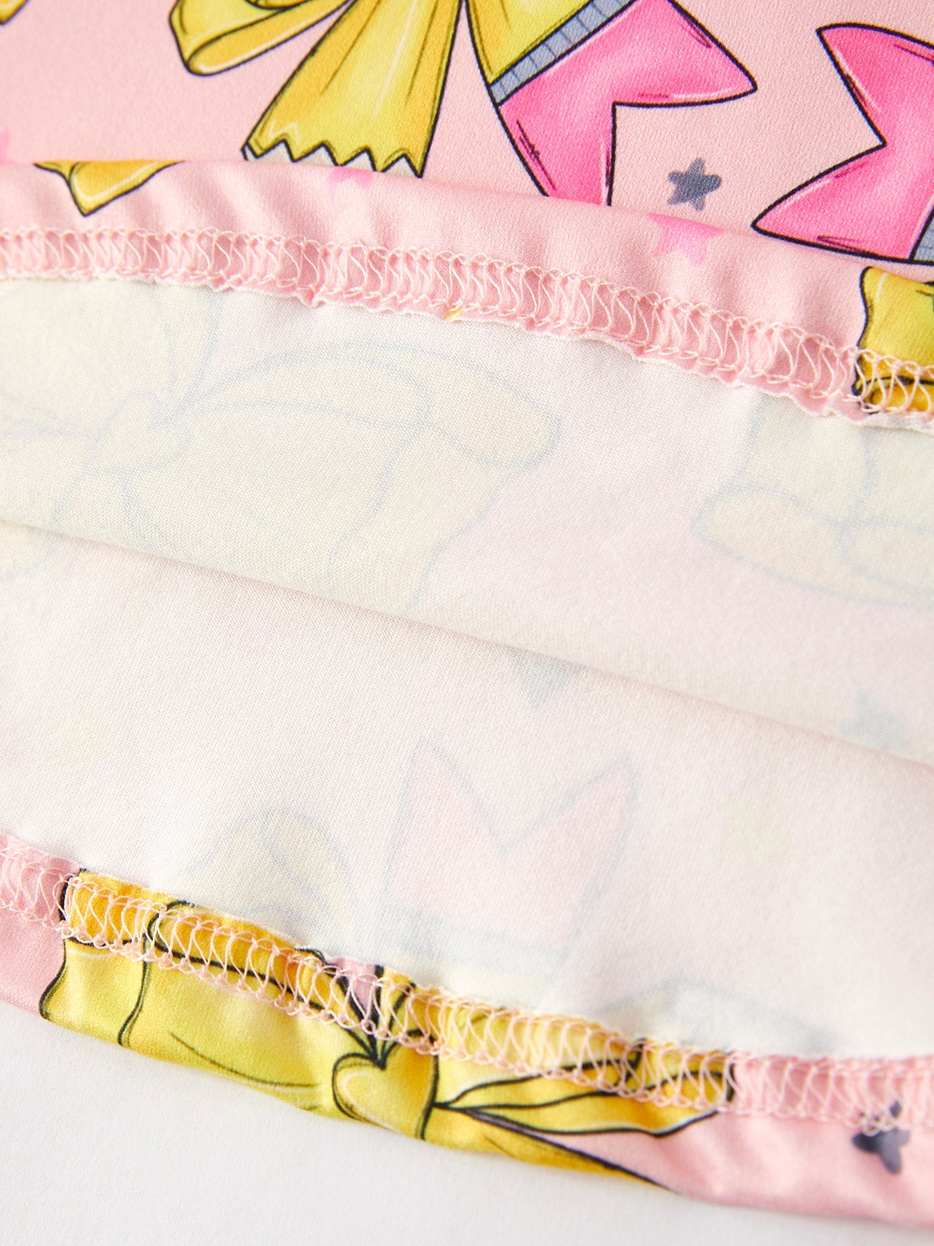 Back To School Yellow Bow Print Girls Dress