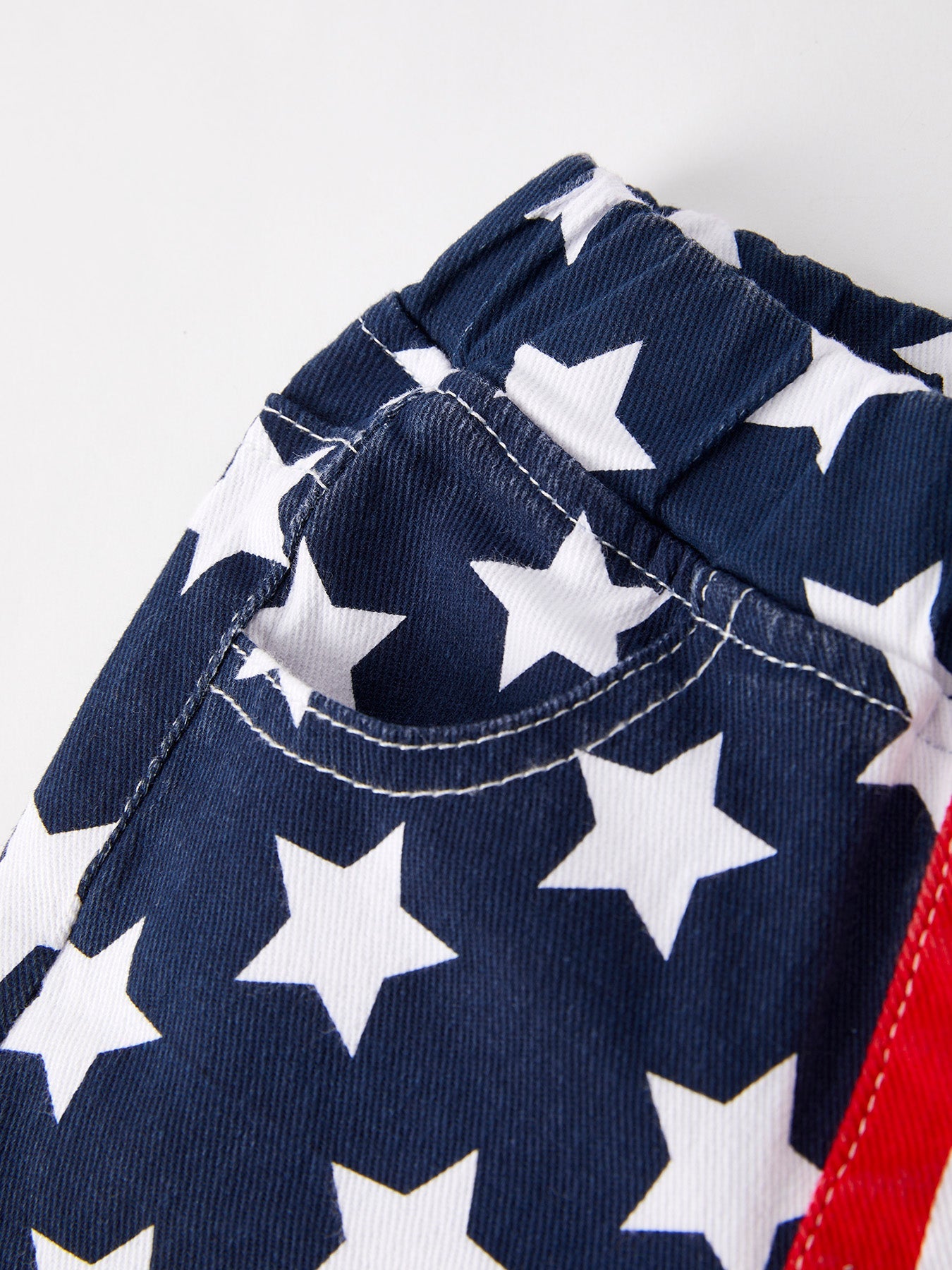 4th Of July Patriotic Star Stripe Bow Flare Pants