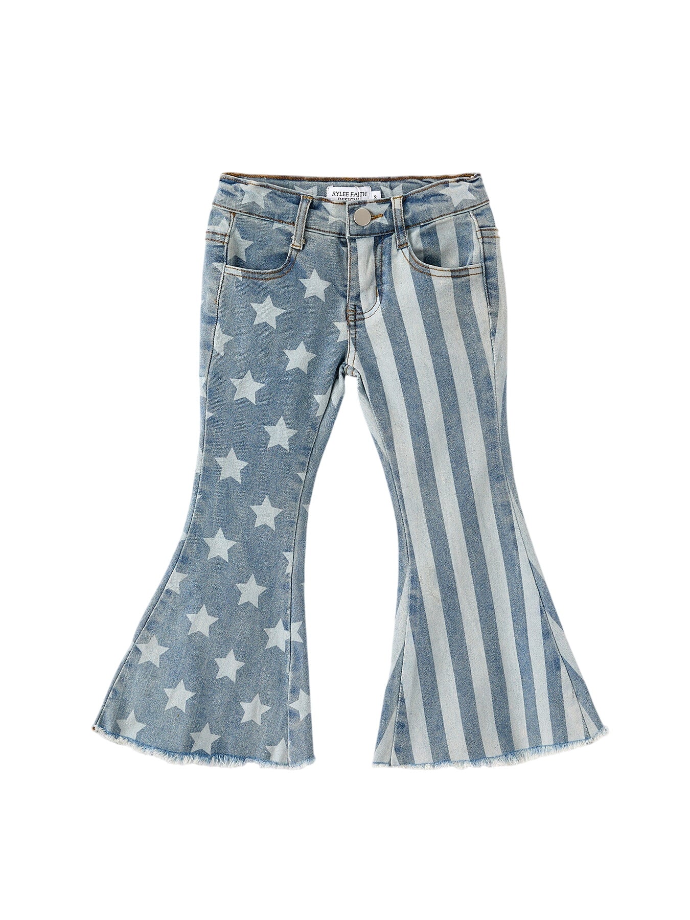 4th Of July Patriotic Star Stripe Flare Jeans