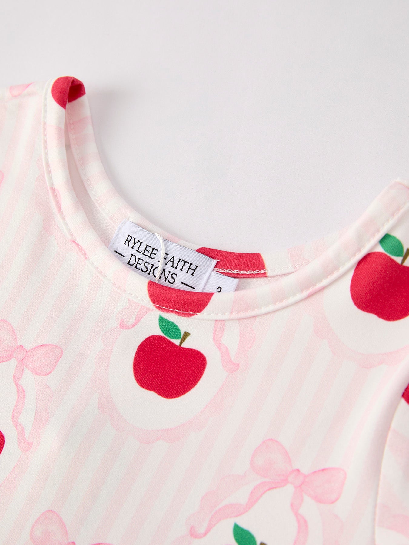 Back To School Apple Striped Sweet Girl Dress