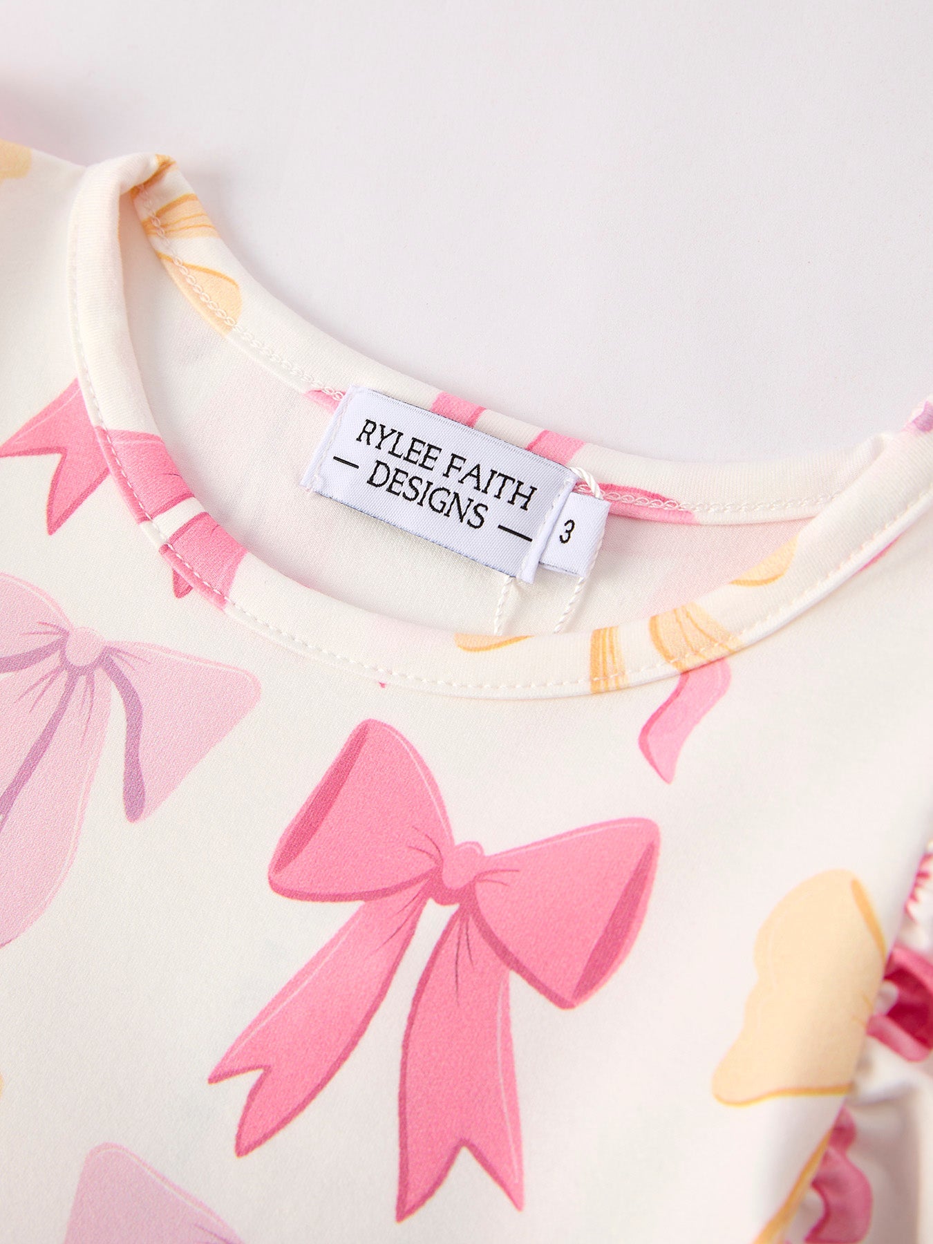 Back To School Girl's Summer Bow Short Sleeve Shorts Set