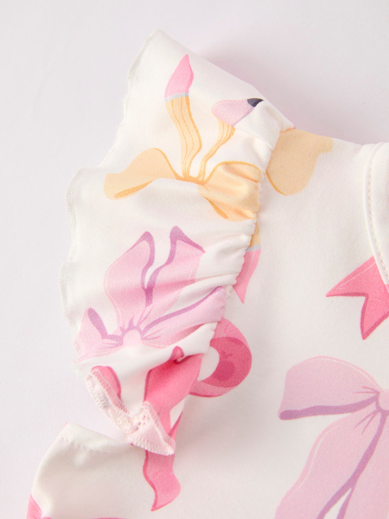 Back To School Girl's Summer Bow Short Sleeve Shorts Set
