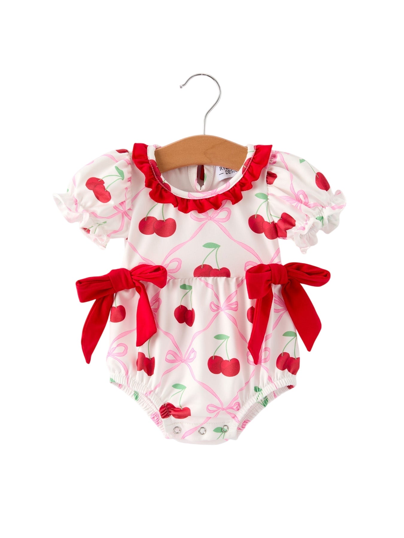 Cherry Bow Girls' Romper