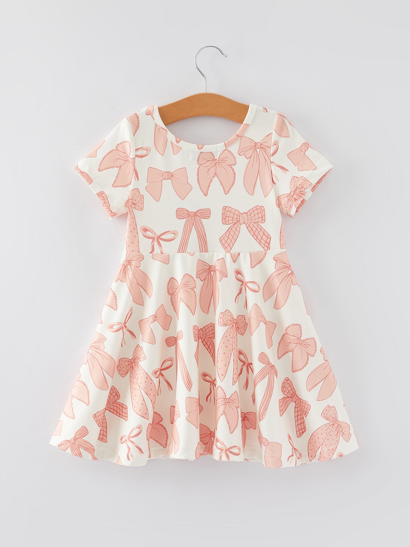 Girls Dress Bow Print