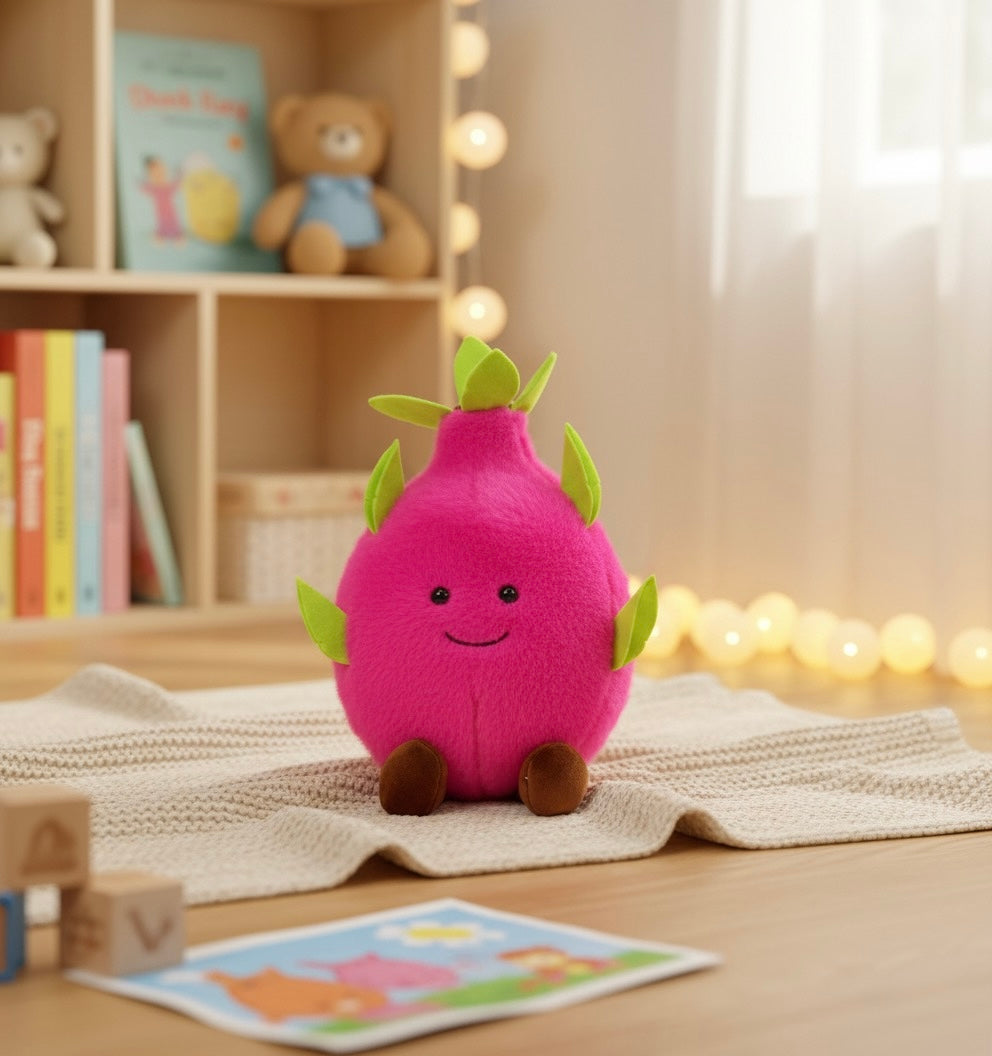10" Dragon Fruit Plush Toy | Kawaii Fruit Stuffed Animal | Made In Usa