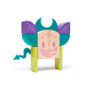 Pip  magnetic Wooden Blocks  sticky Monsters, 8 Pieces