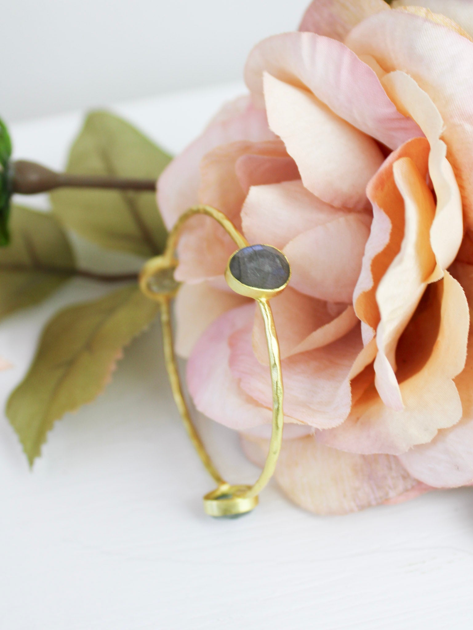 Three Stone Bangle Bracelet (size Xs)