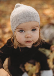 Cashmere Rib Beanie | Grey Merle