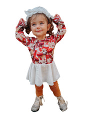 Football Long Sleeve Mesh Skirted Romper