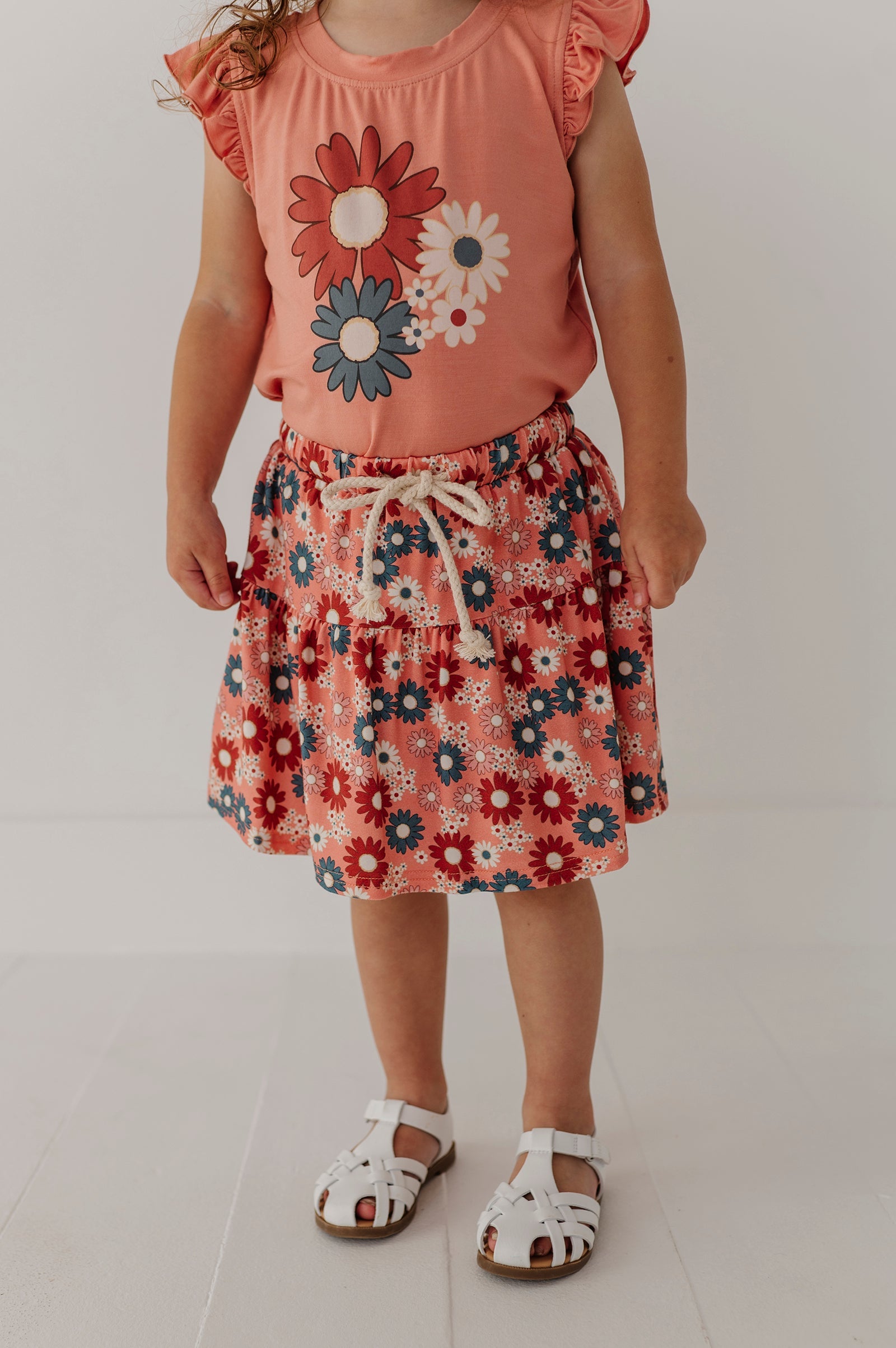 Girls Sleeveless Top In Zoey Daisy