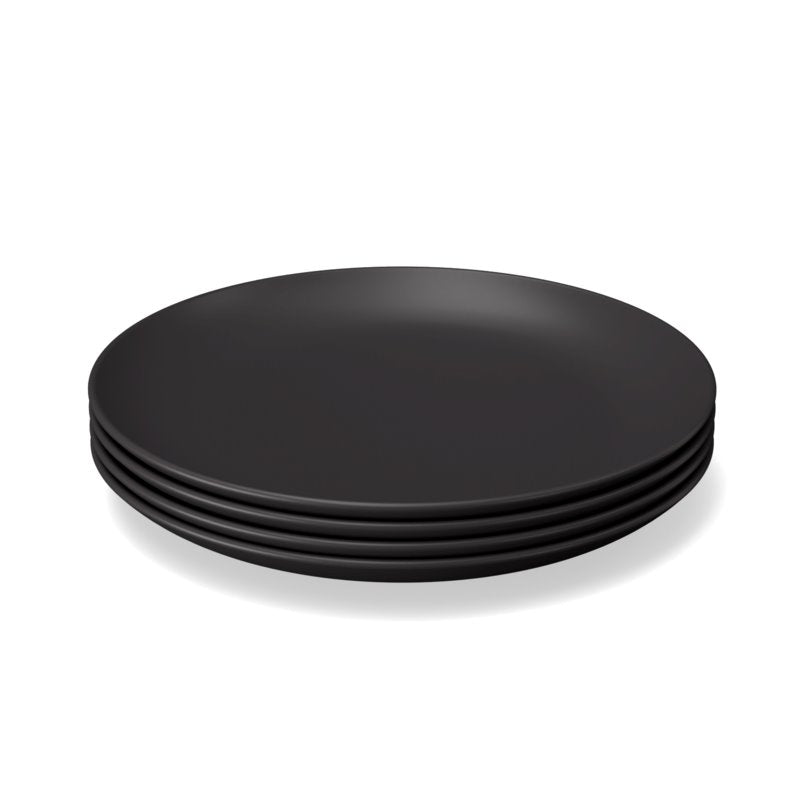 Round Medium Plate - Black - Set Of 4