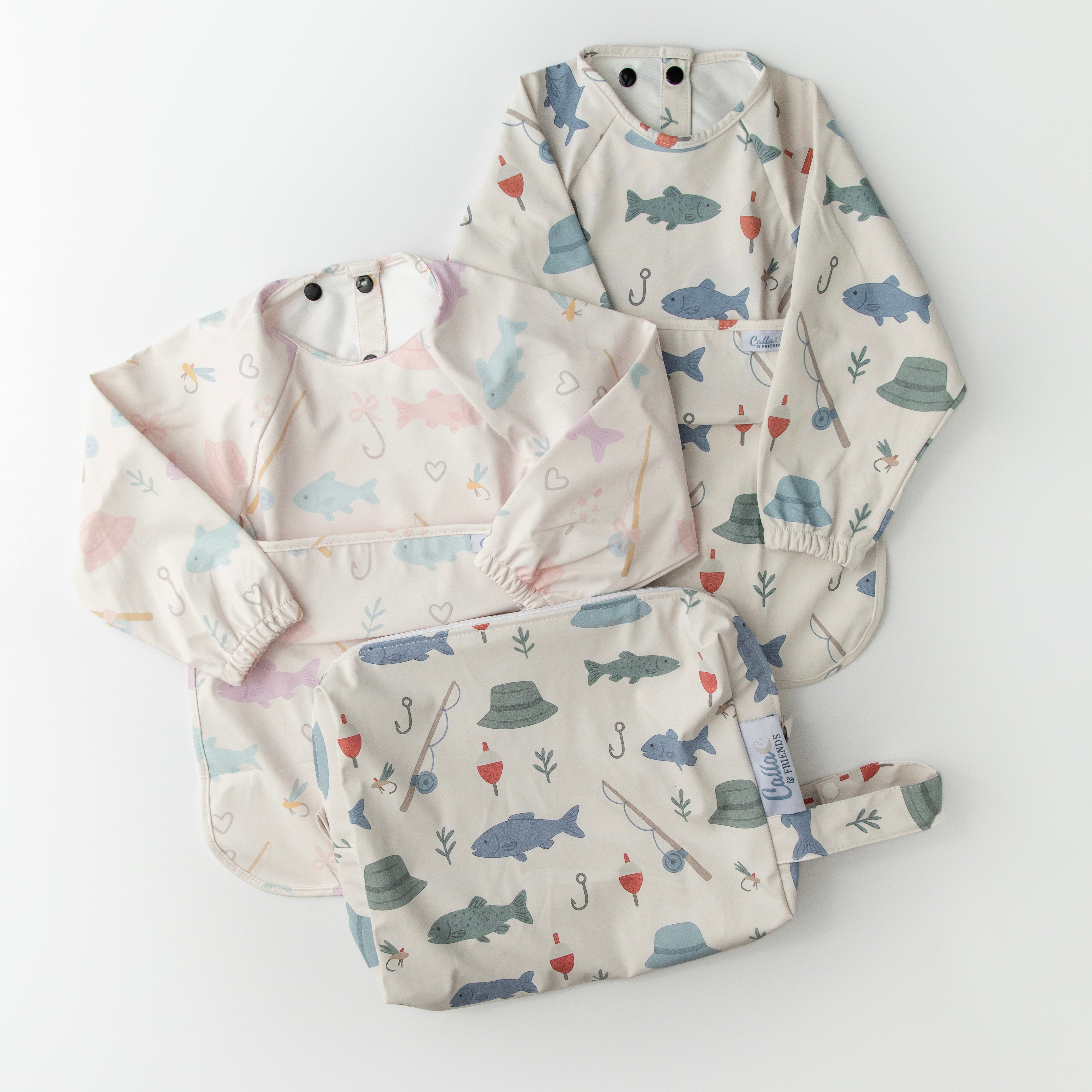 The Grayson Long Sleeve Bib - Lakeside Blooms