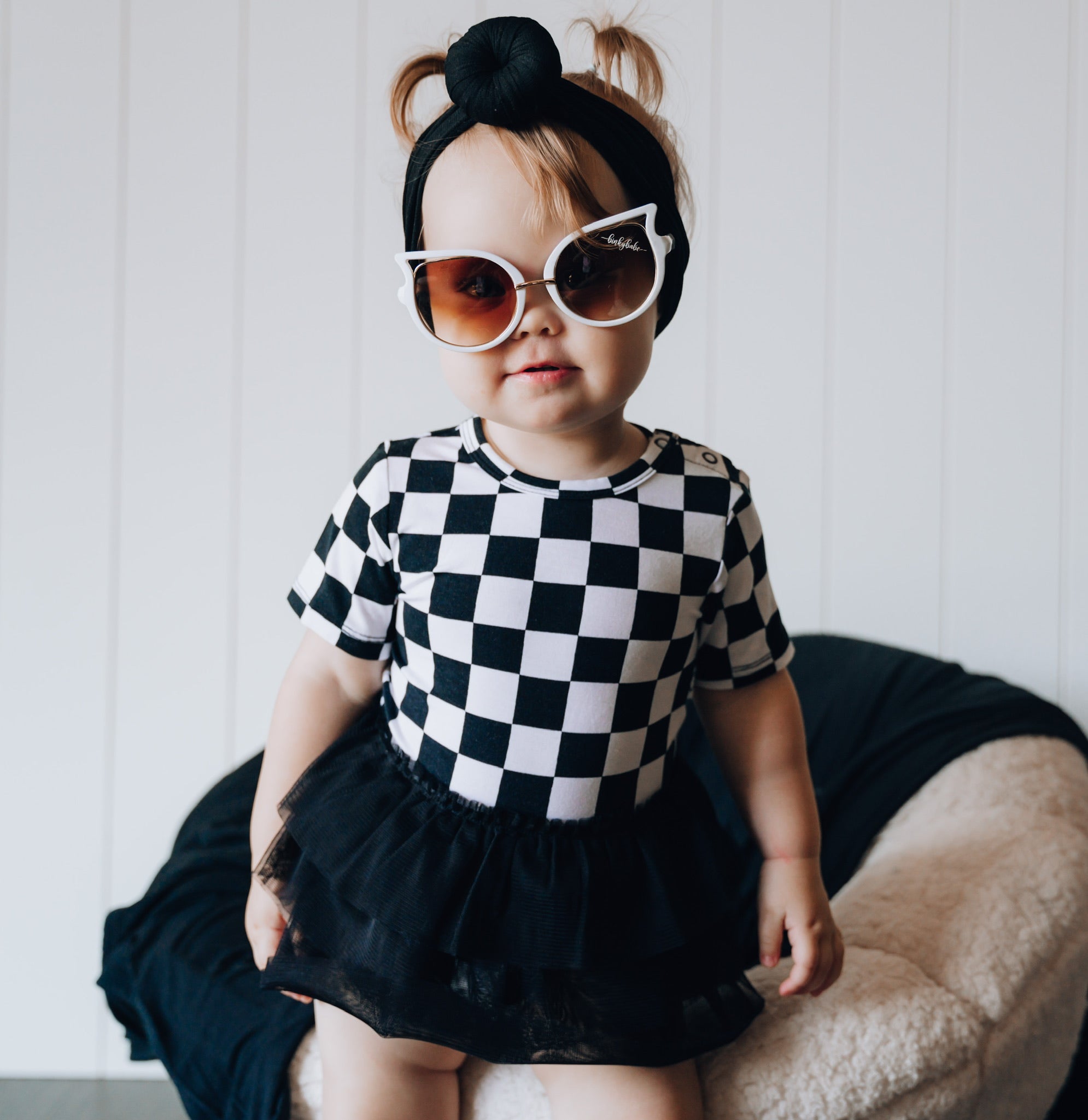 Oreo Checkers Dream Tutu Bodysuit Dress