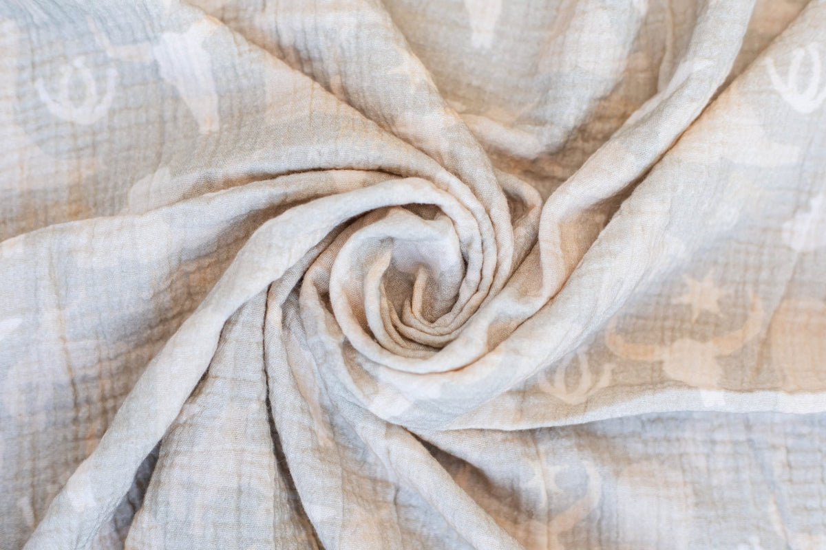 Organic Bamboo Cotton Blend Swaddle Blanket In Yippee Ki Yay