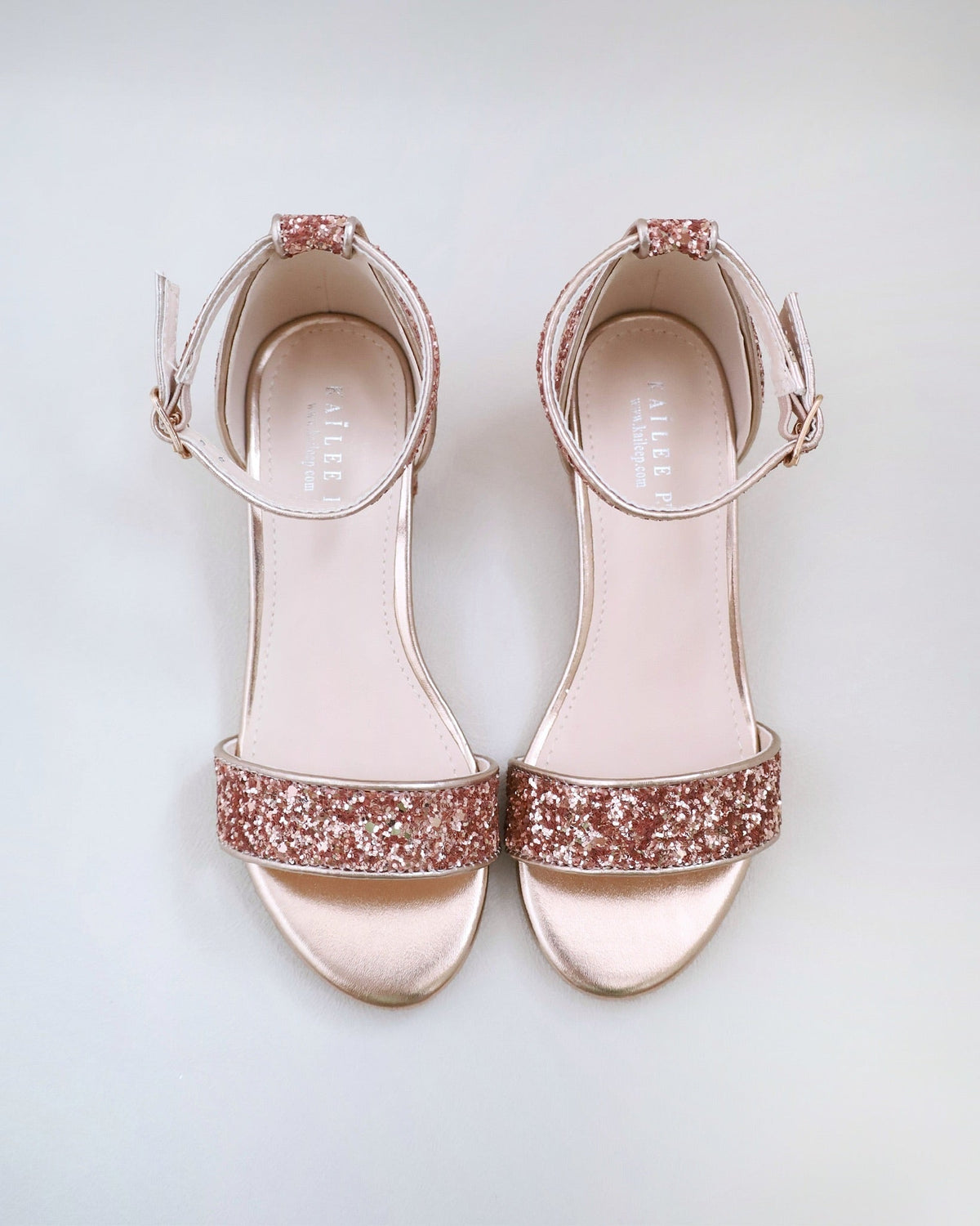 Rock Glitter Low Block Heel Girls Sandals