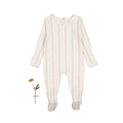 The Printed Romper - Rose Stripe