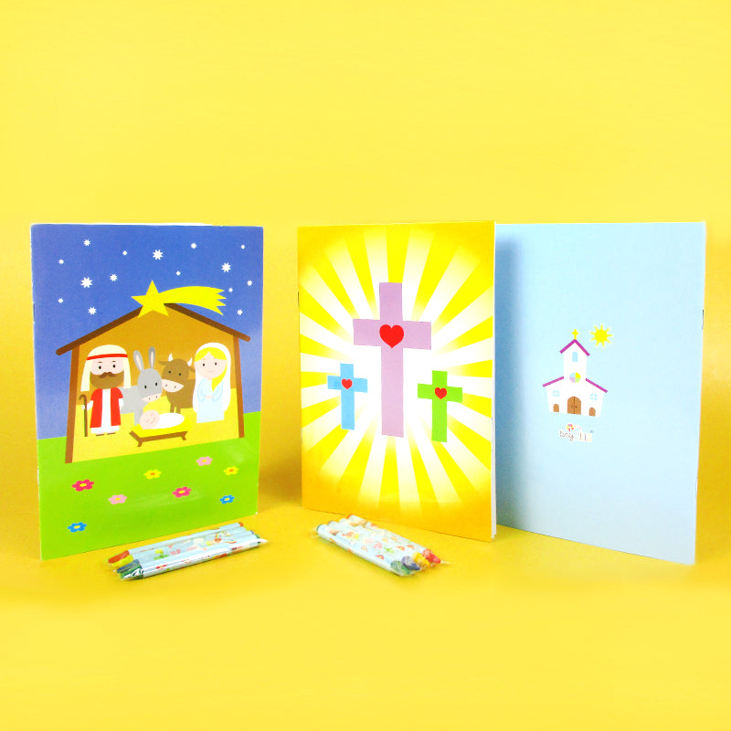Religious Coloring Books - Set Of 6 Or 12