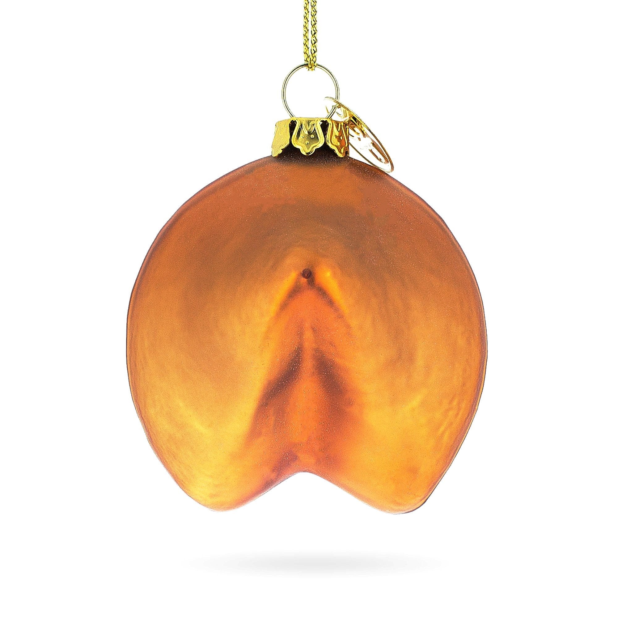 Fortune Cookie Delight - Blown Glass Christmas Ornament