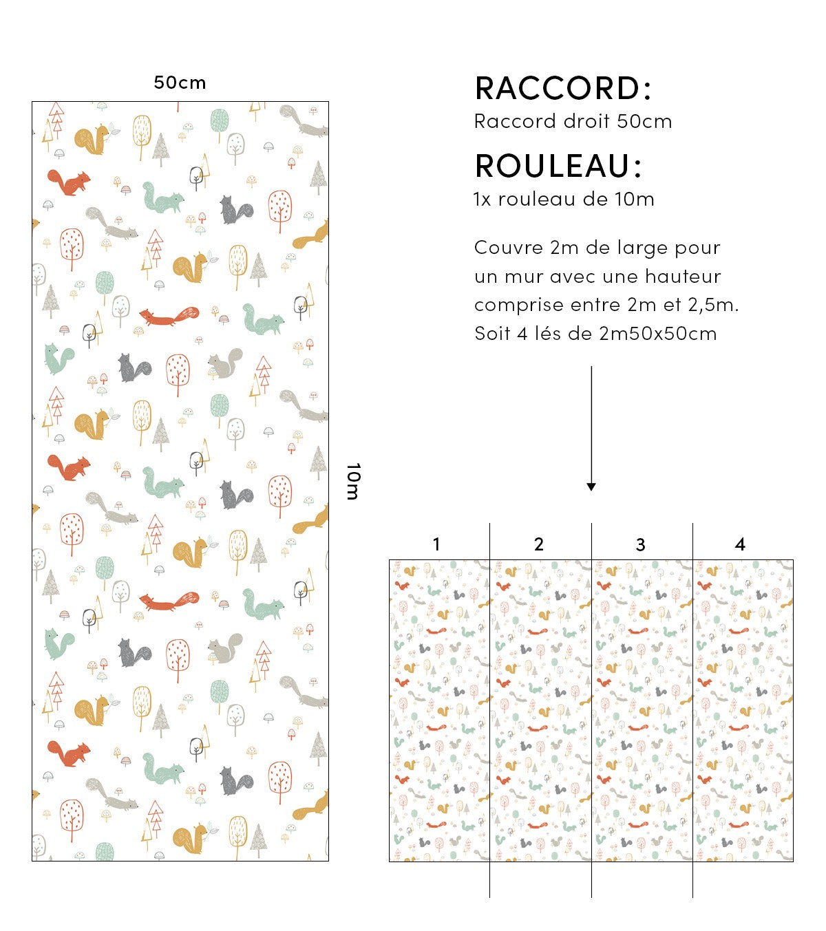 Woodland - Children's Wallpaper - Squirrel Motif