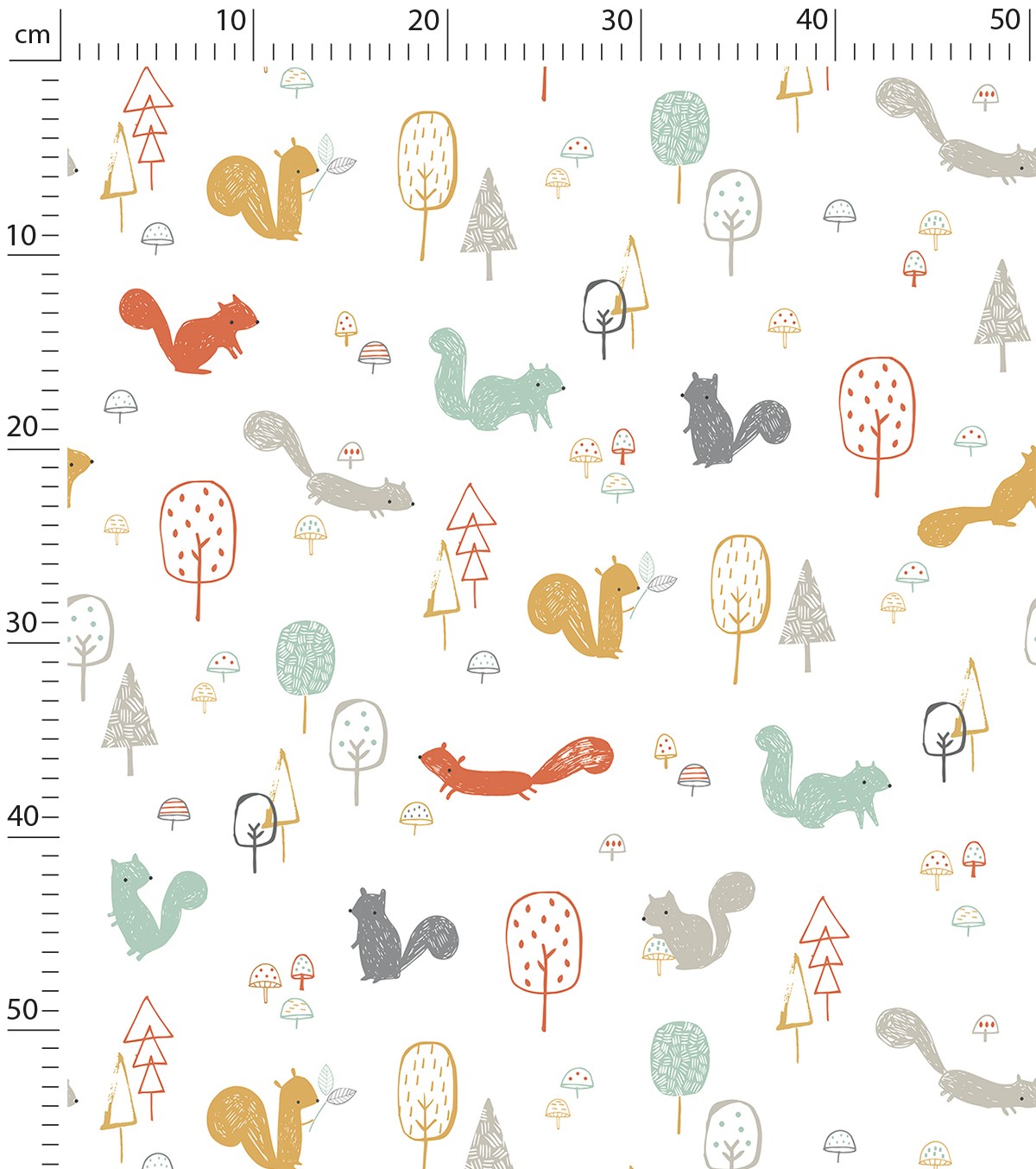 Woodland - Children's Wallpaper - Squirrel Motif