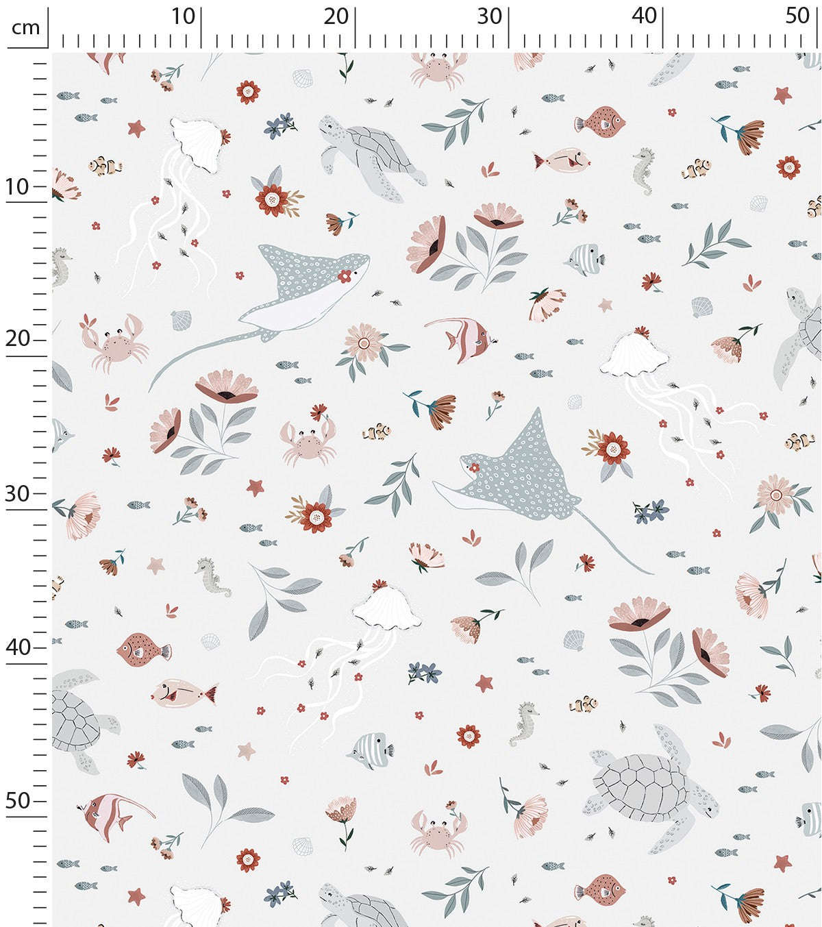 Ocean Field - Children's Wallpaper - Ocean Animals Motif