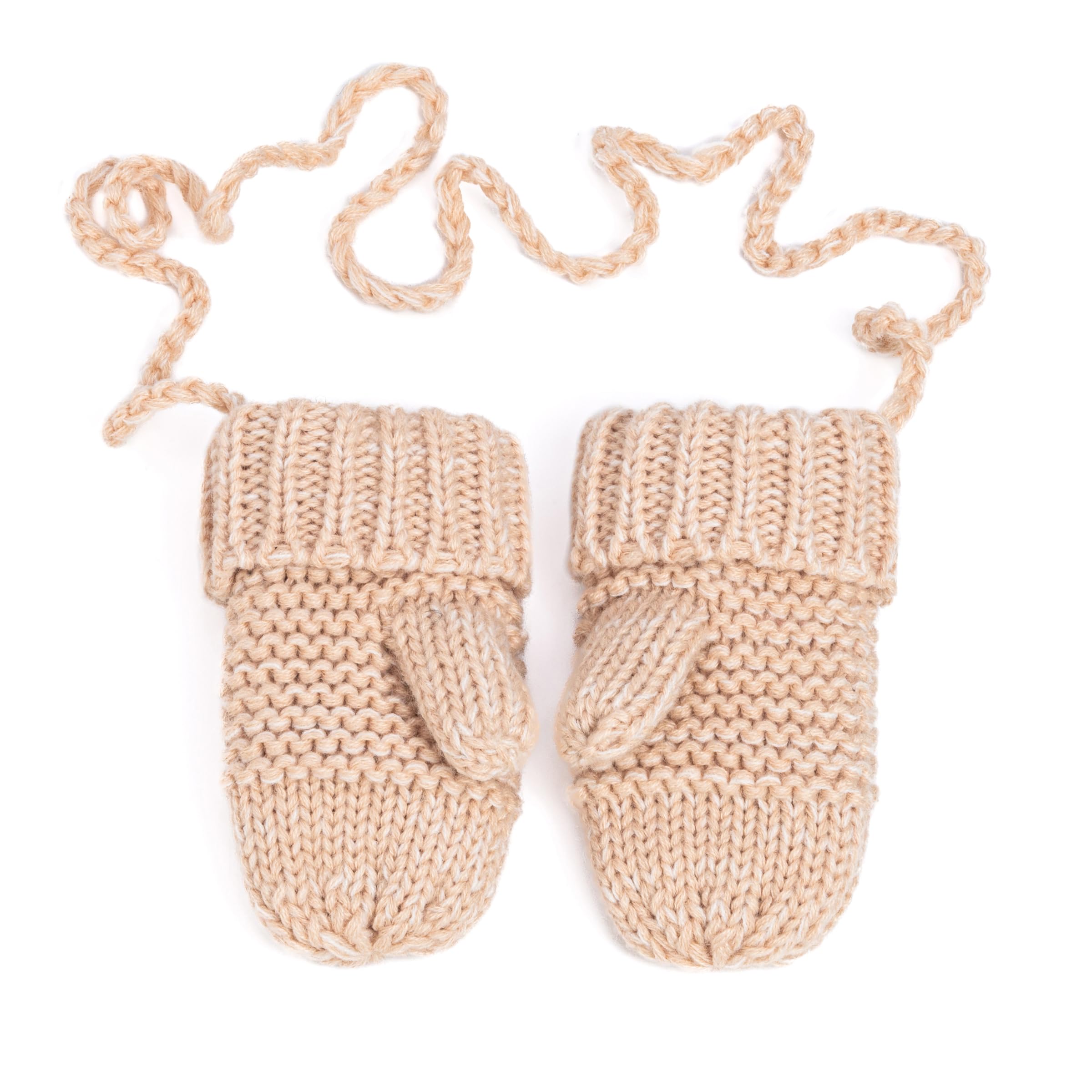 Knit Baby Chick Mittens With Cord-for Kids, Toddler Girls Age 1-6 Years, Cute Design