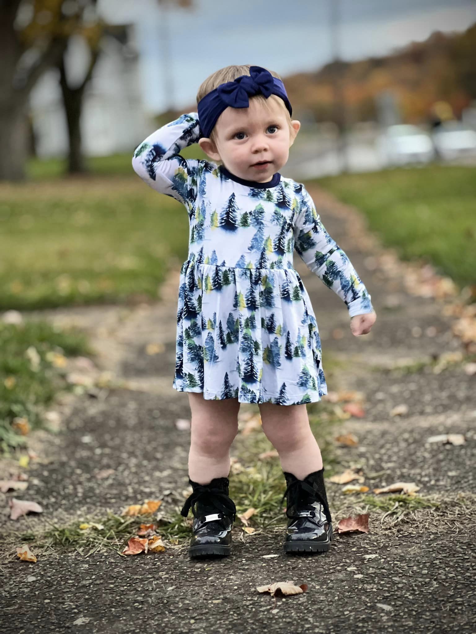 Winter Trees | Bamboo Baby Bodysuit Dress