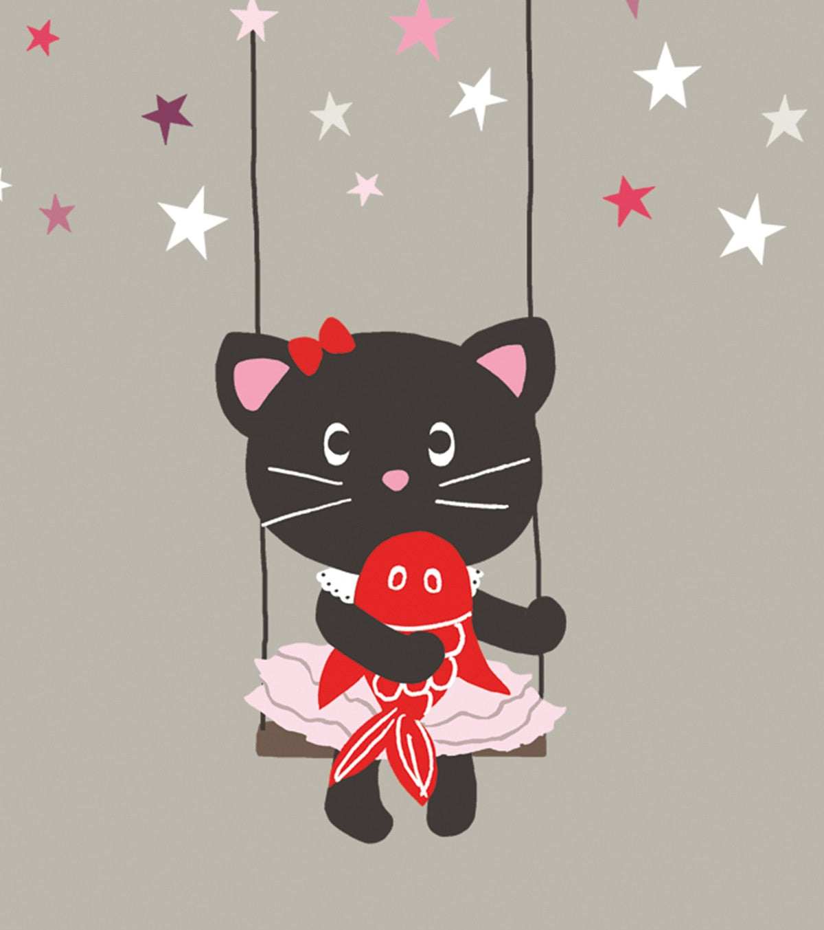 Milly & Flore - Children's Poster - Kitten And Stars