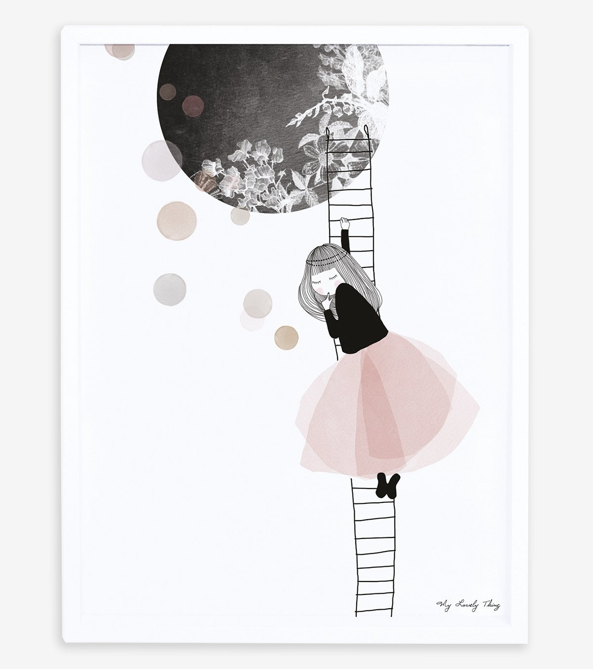 Mum Of Love - Children's Poster - Dancer And Moon