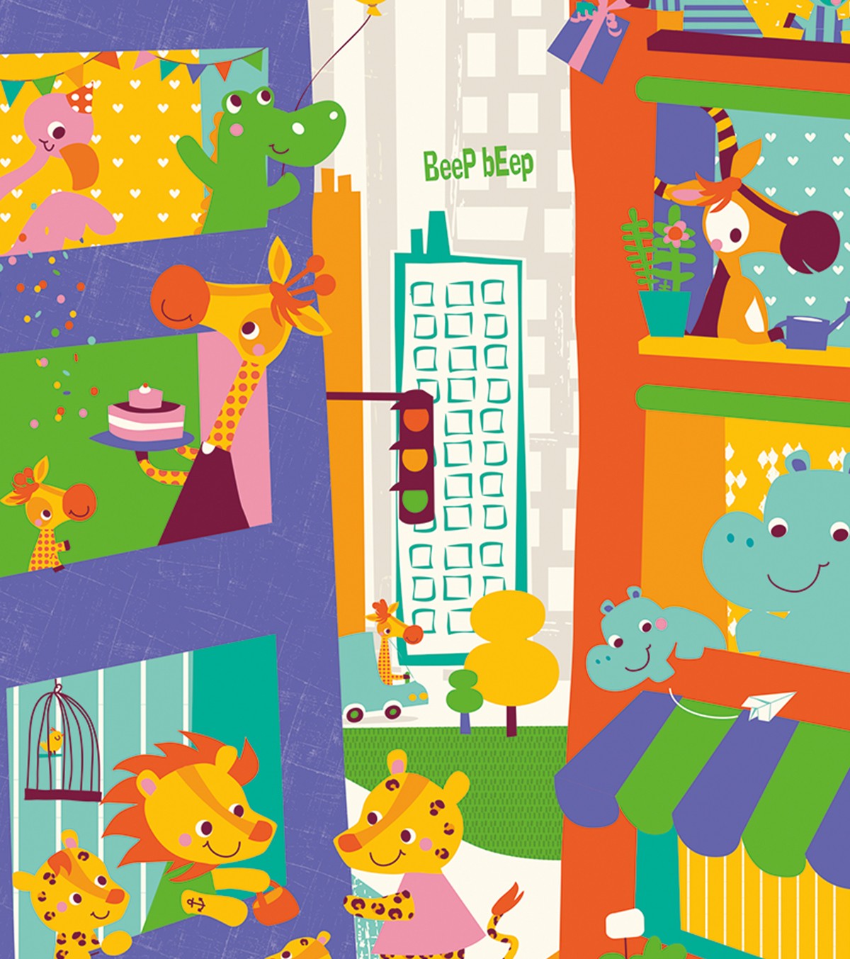 URBAN CITY - Children's poster - Animals in the city