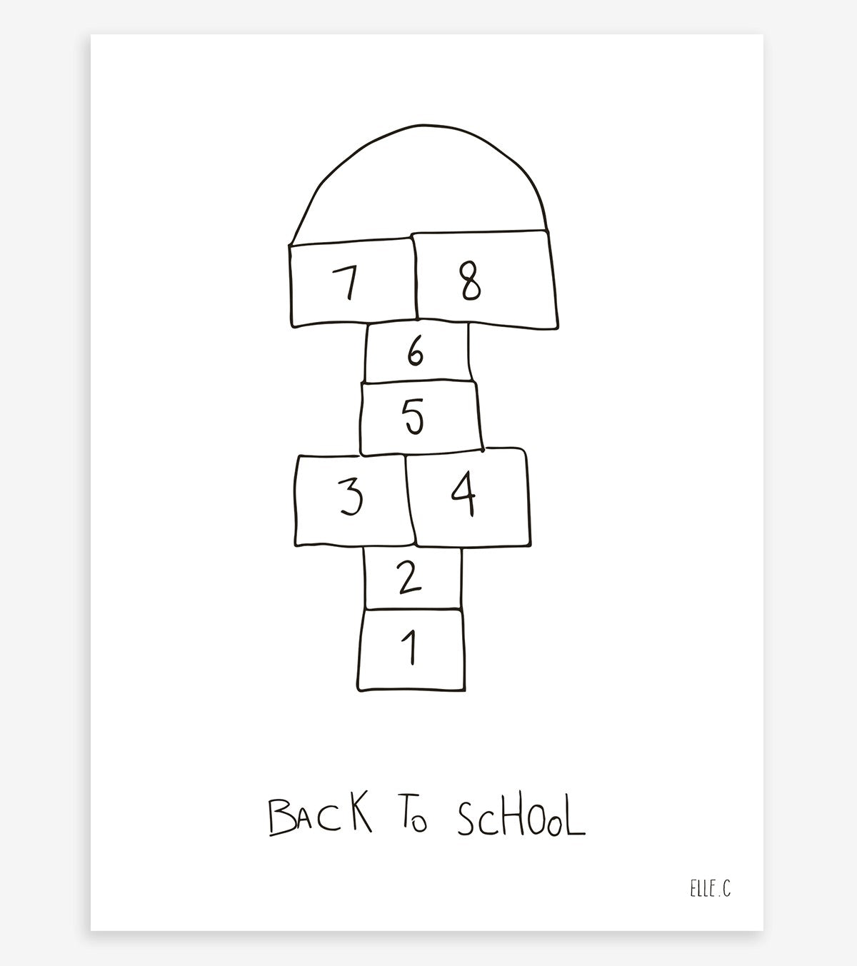 BACK TO SCHOOL - Children's poster - Marelle, back to school