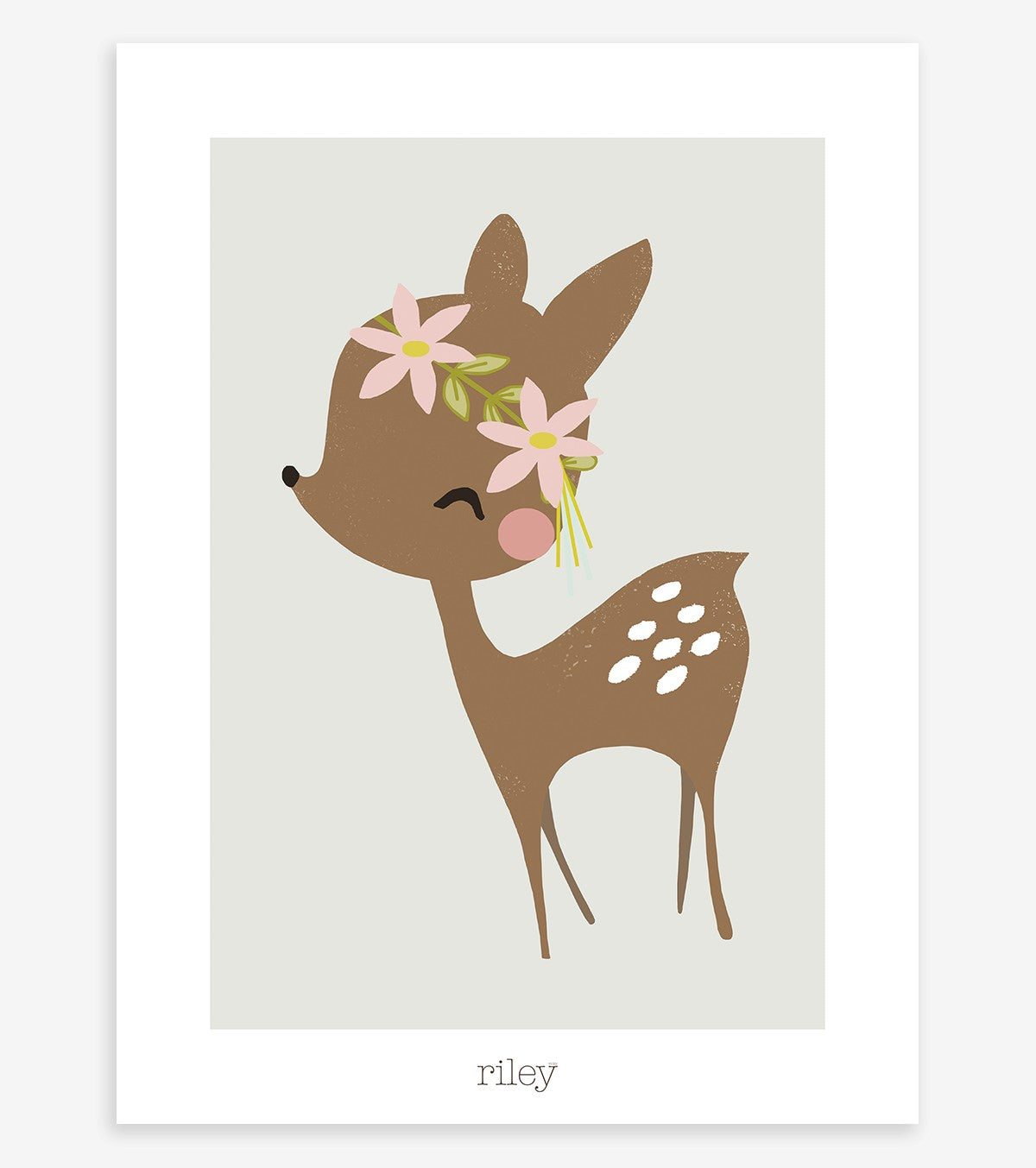 MY LOVELY SWAN - Children's poster - Fawn and flowers