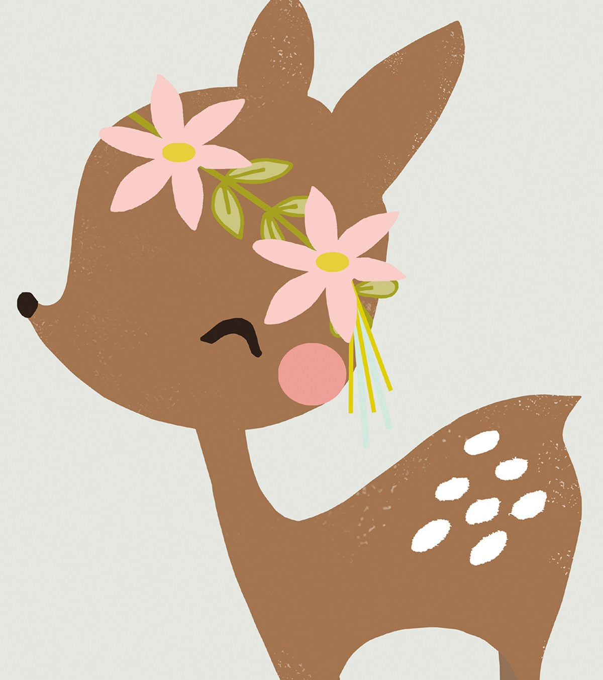My Lovely Swan - Children's Poster - Fawn And Flowers