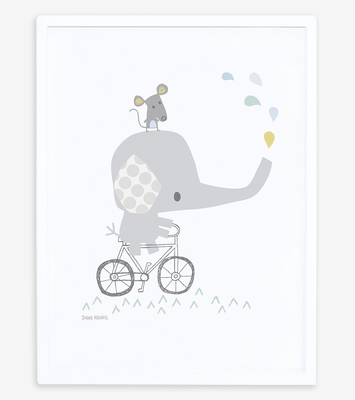 Smile It's Raining - Children's Poster - Elephant On His Bike