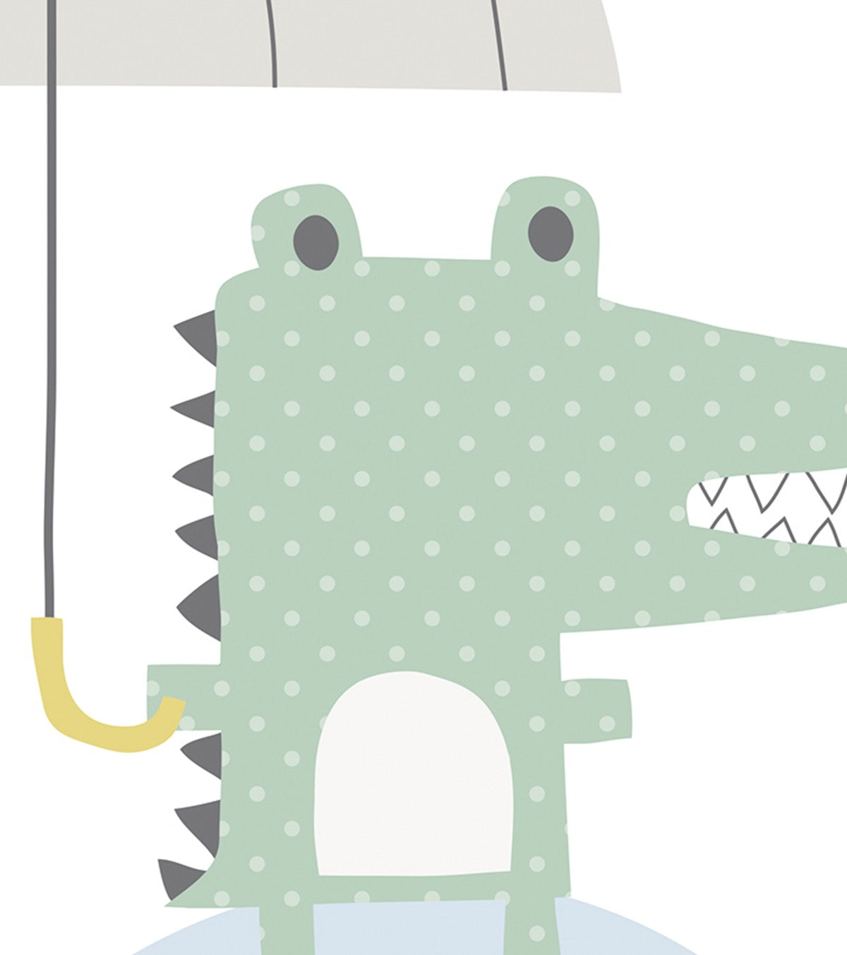 Smile It's Raining - Children's Poster - Crocodile And His Umbrella