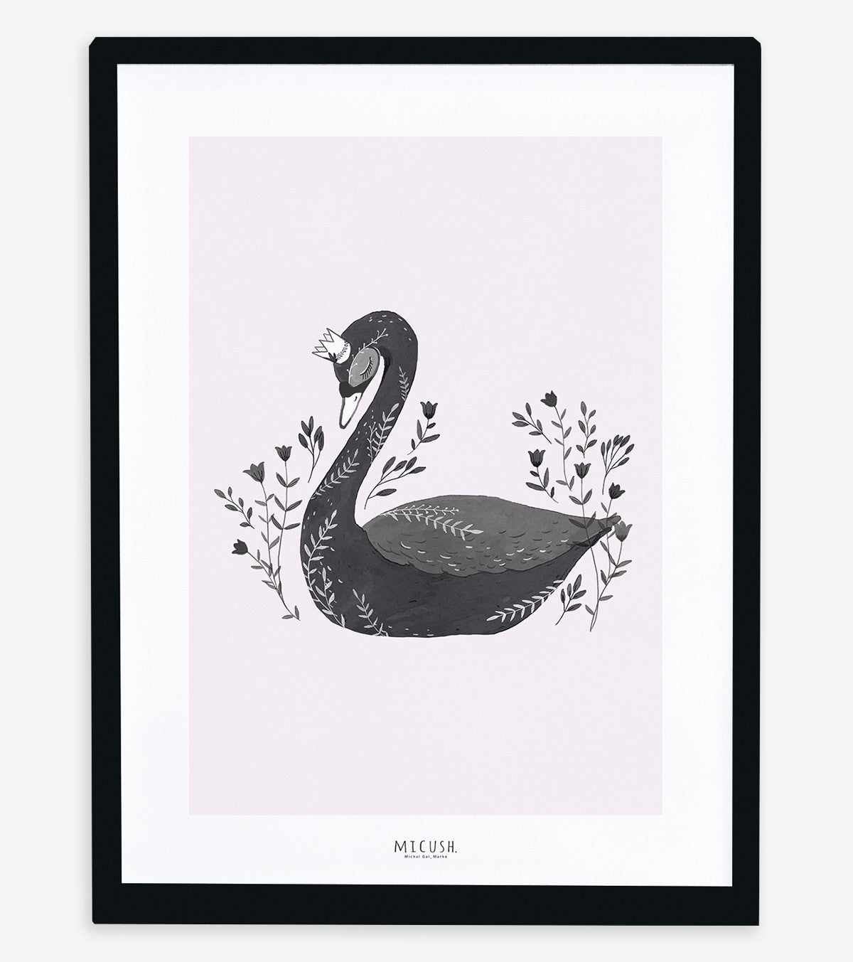 Little Princess - Children's Poster - Swan (black)