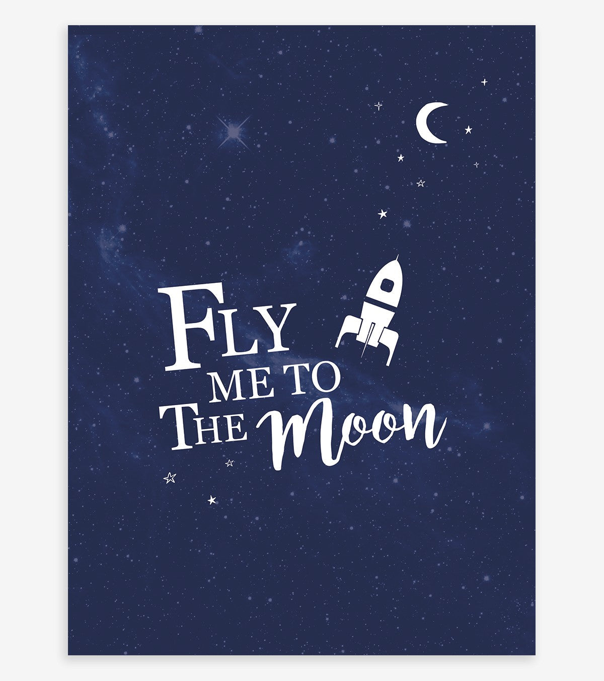 Fly Me To The Moon - Children's Poster - Space And Rockets