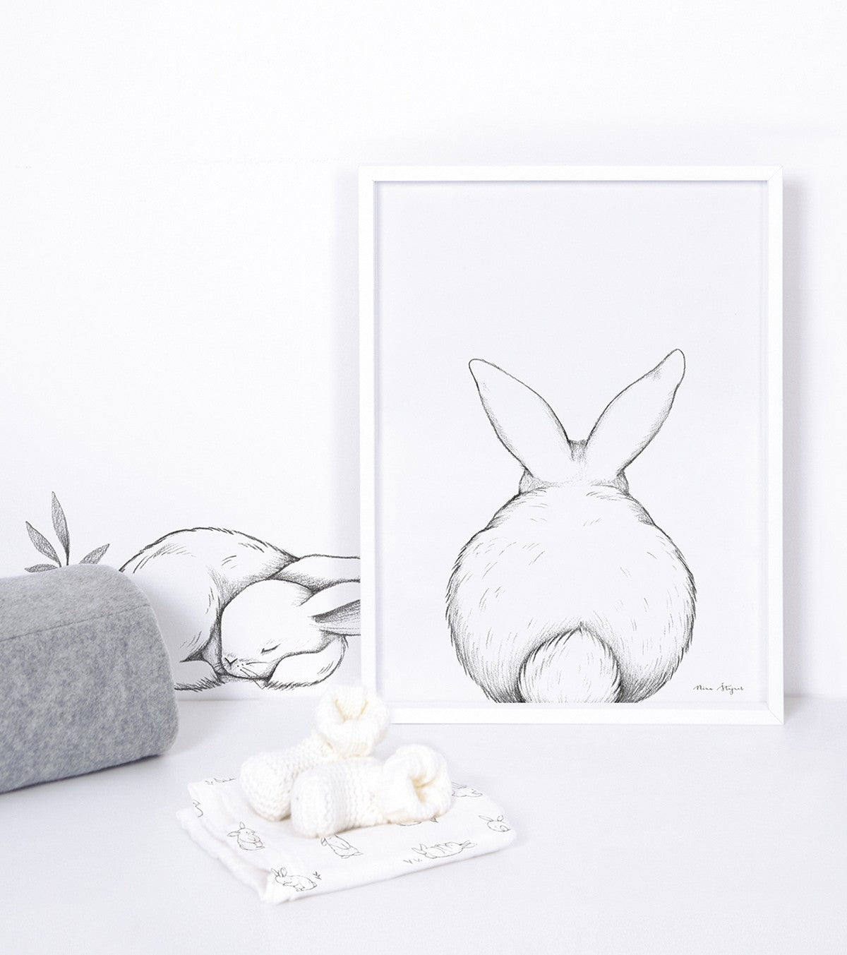 Bunny - Children's Poster - Lapin De Dos