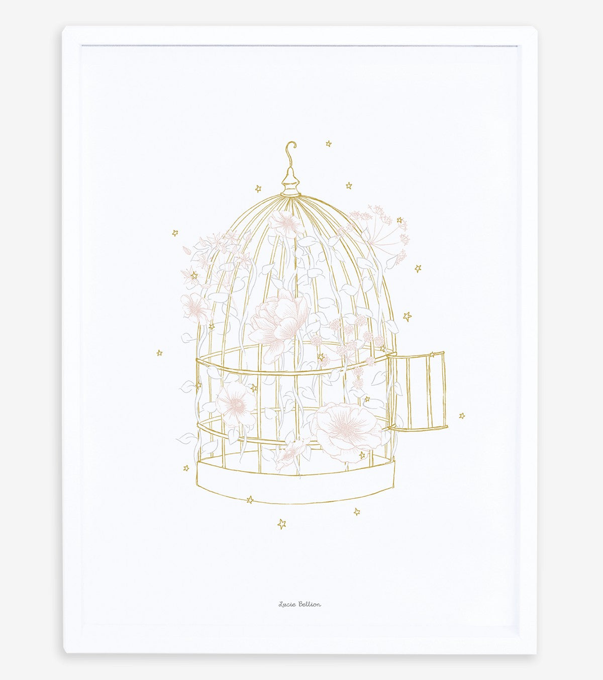 Botany - Children's Poster - Cage And Flowers