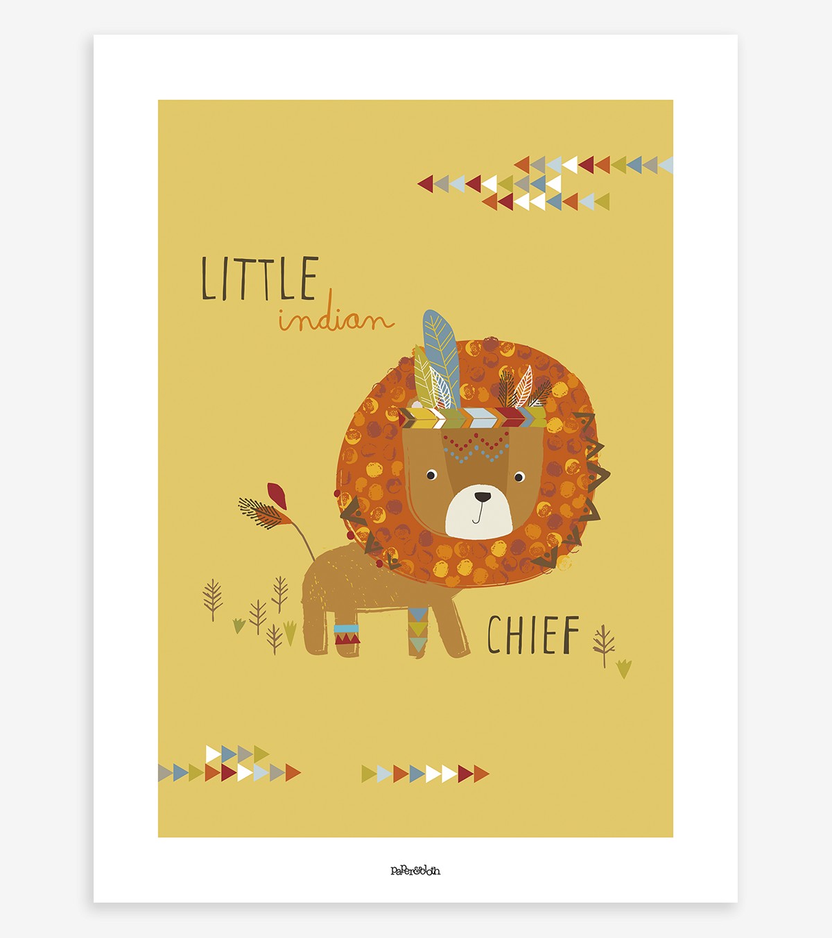 Little Indians - Children's Poster - Lion