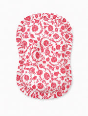 Red Chinoiserie Ruffle Baby Lounger Cover