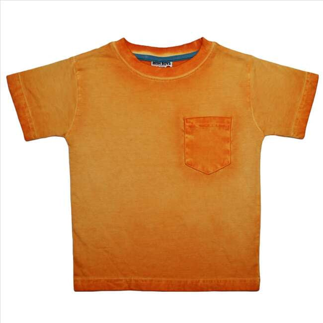 Kids Solid Enzyme Pocket Tee - Orange