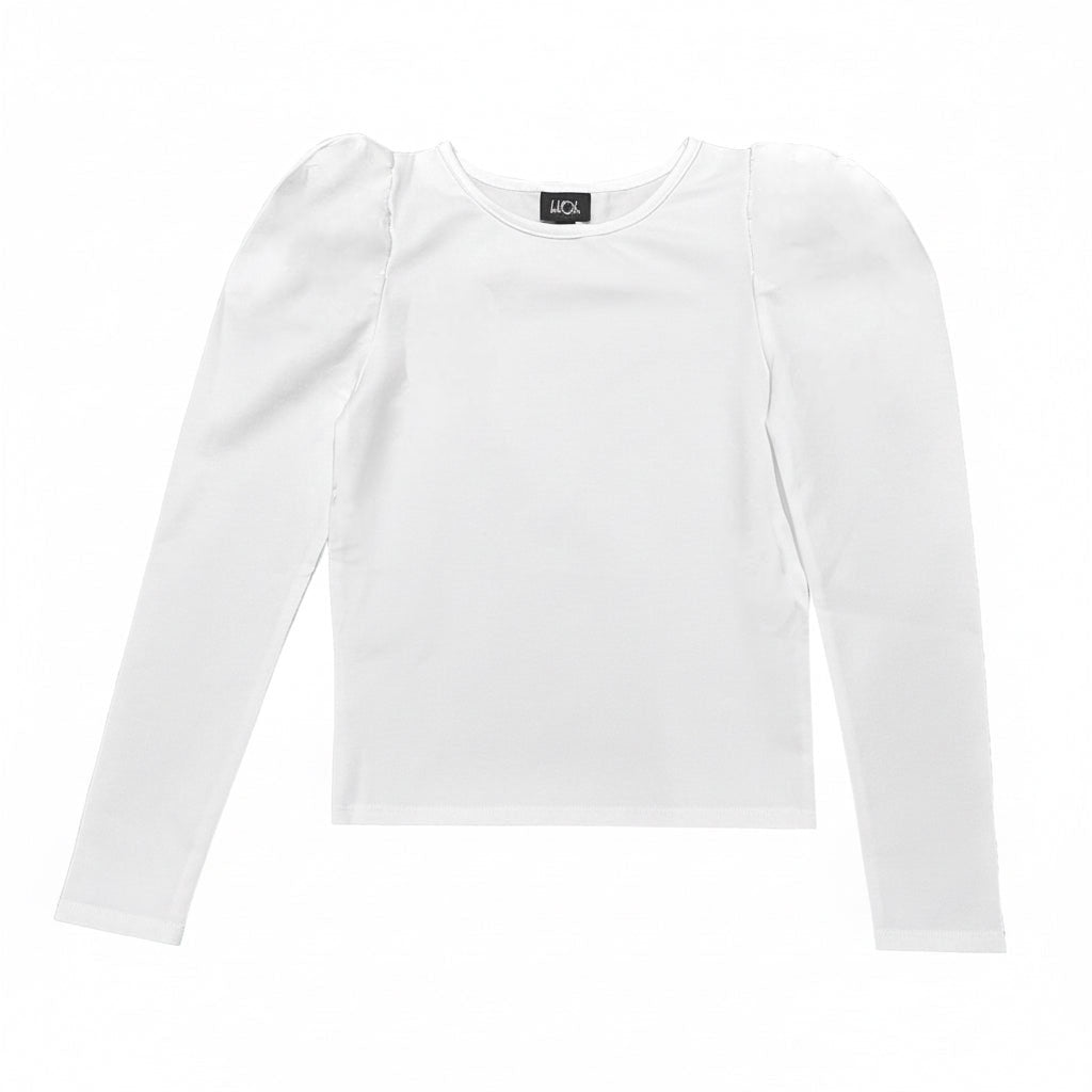 Aa White Puff Sleeve Cotton Top